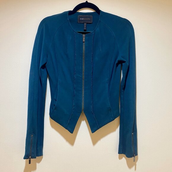 BCBGMaxAzria Fern Green Zip-Front Moto Jacket - Size XXS - Picture 6 of 16